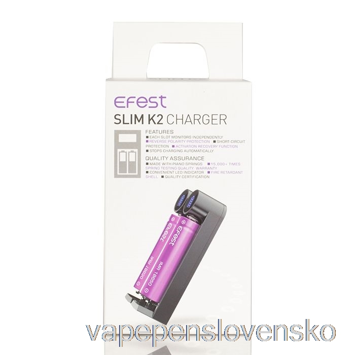 Efest Slim K2 Dvojslotová Nabíjačka Batérií Vape Pero