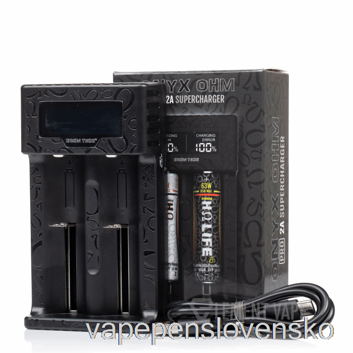 Hohm Tech Onyx Ohm 2a Nabíjačka S Matricovým Displejom 2-šachtová Nabíjačka Vape Slovensko