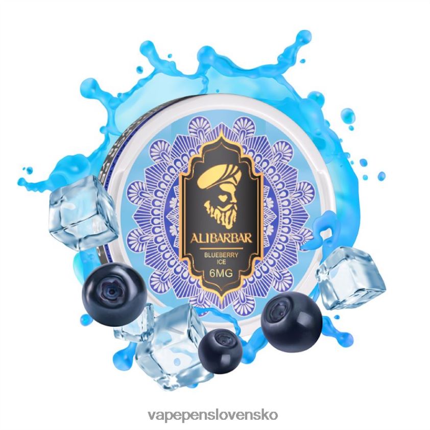 Alibarbar nikotínové vrecká čučoriedkový ľad 6JP0HD95 Vape Pen